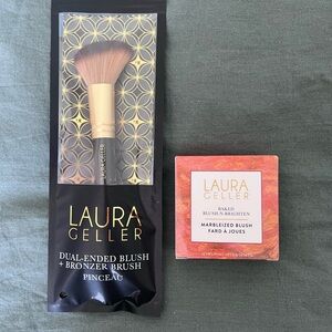 BNIB Laura Geller Baked Blush with Dual-Ended Brush - Natural Peach